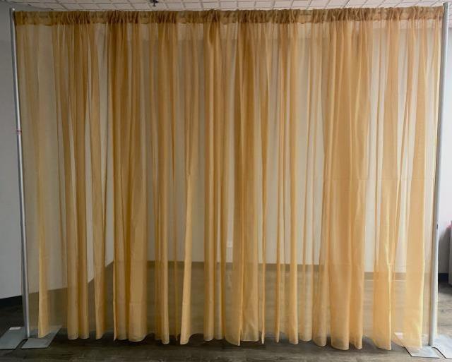 Rental store for Gold Sheer Poly Drapery in Chicago IL