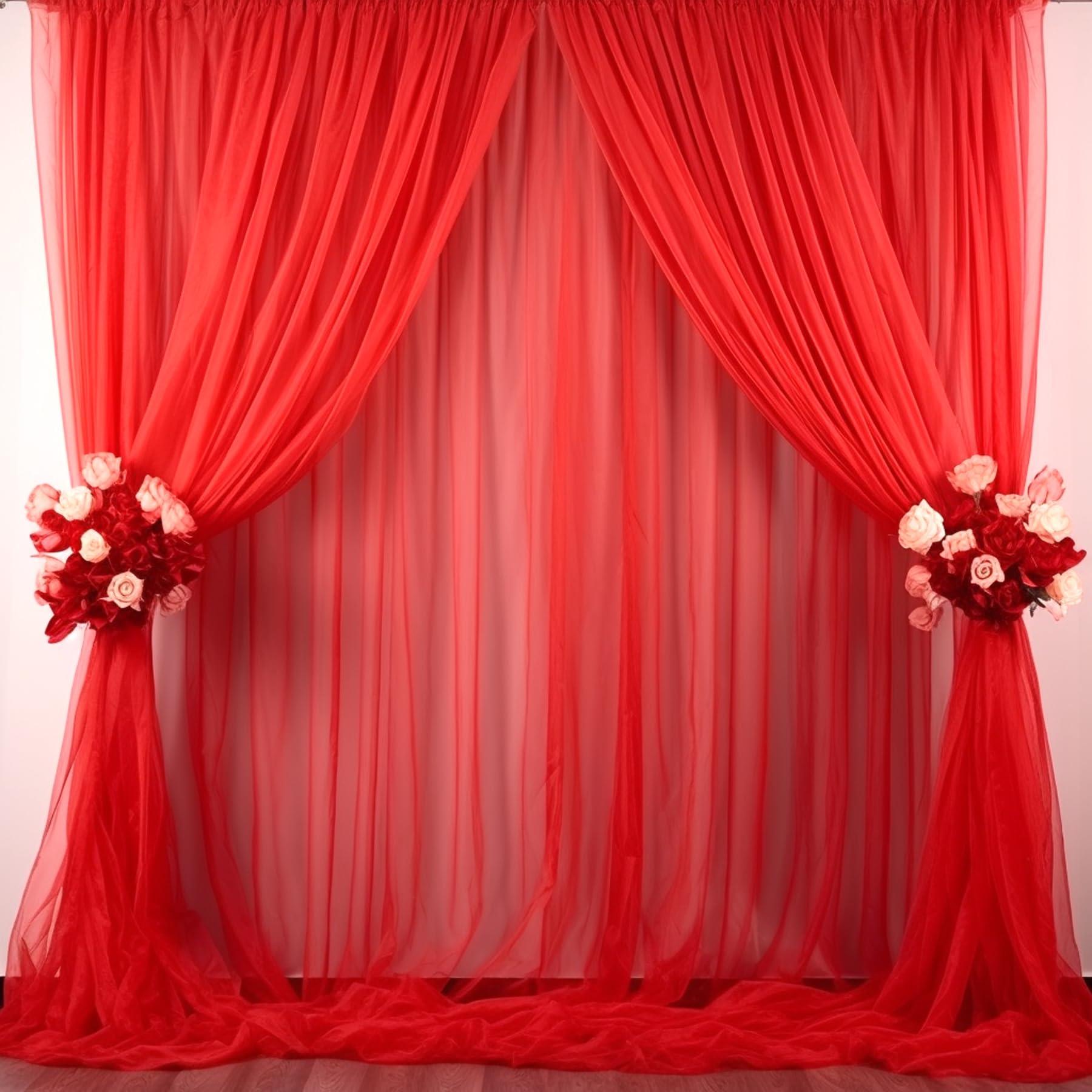 Rental store for Red Sheer Poly Drapery in Chicago IL